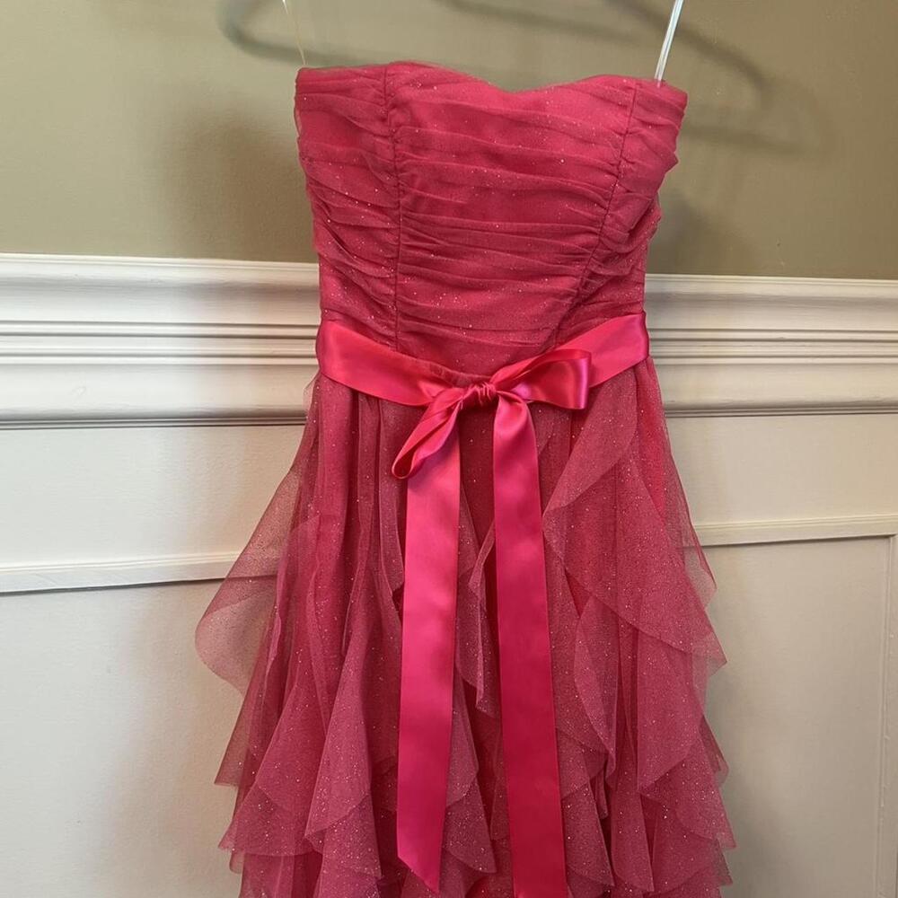 Teeze Me brand (bought from Windsor) pink sparkly strapless dress with bow detai